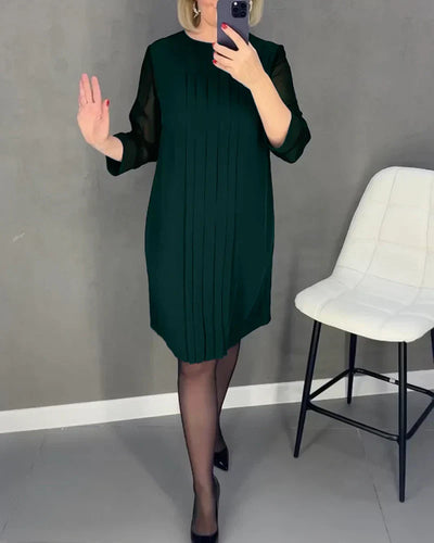 Elize™ | Robe plissée en tissu tricoté