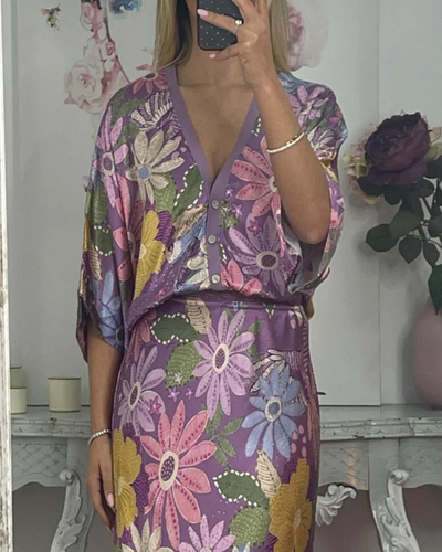 MAIAN - TOP EN SOIE À FLEURS