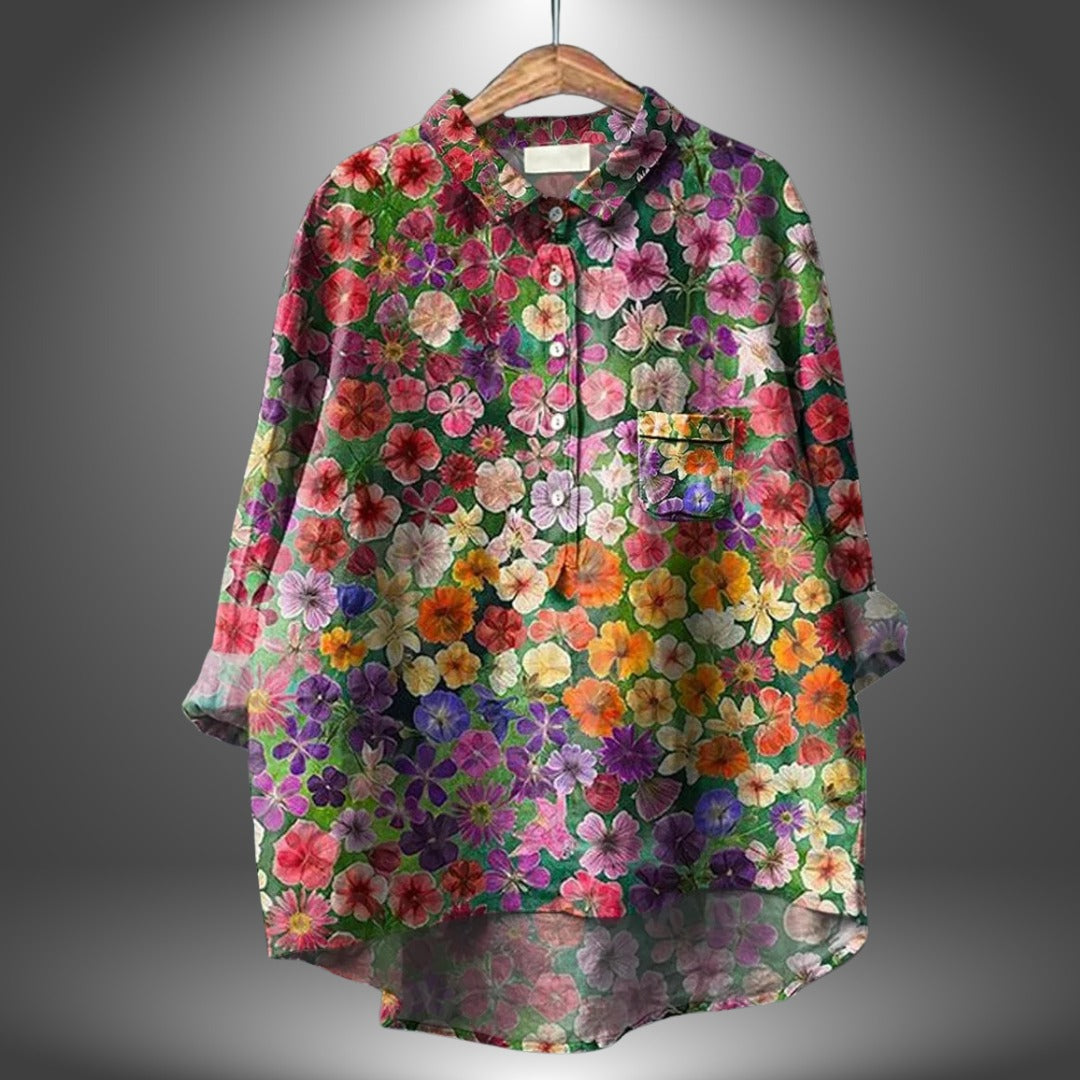 Chemise fleurie artisanale pour femme