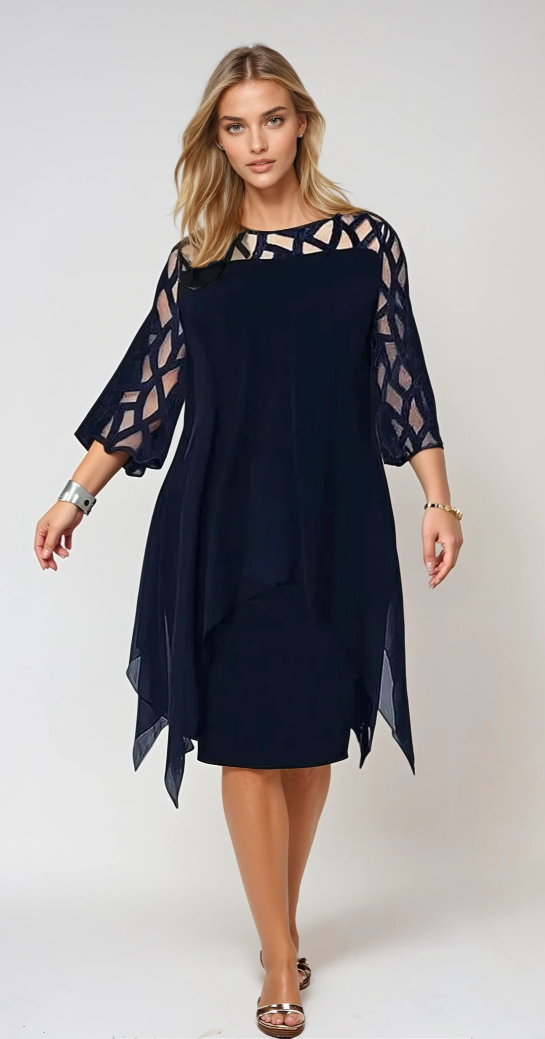 Léa - Robe Midi Fluide Grande Taille