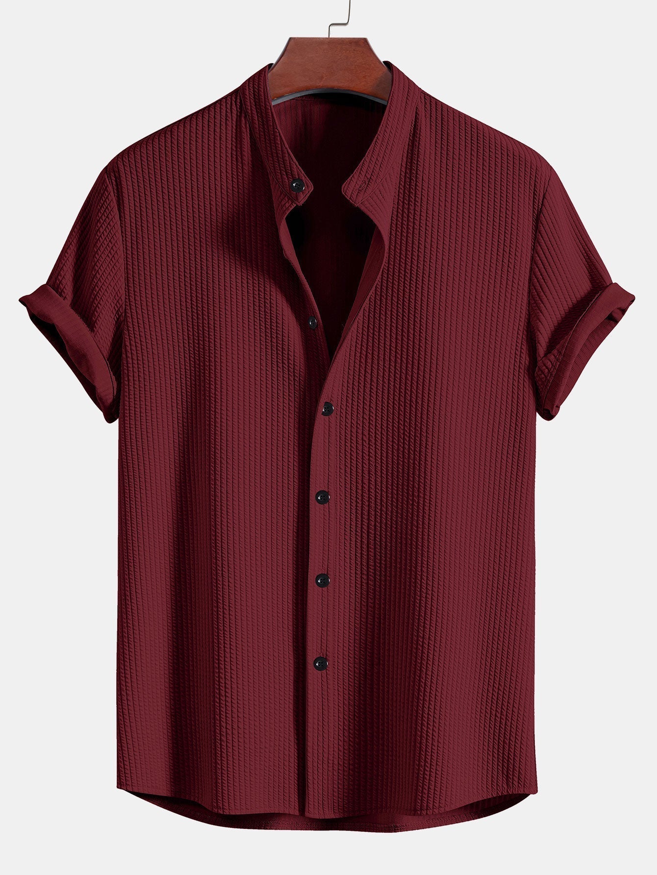 James | Chemise Muscle Fit avec col montant côtelé