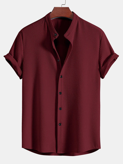 James | Chemise Muscle Fit avec col montant côtelé