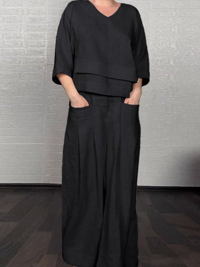 Ensemble ample à manches trois-quarts pour femme