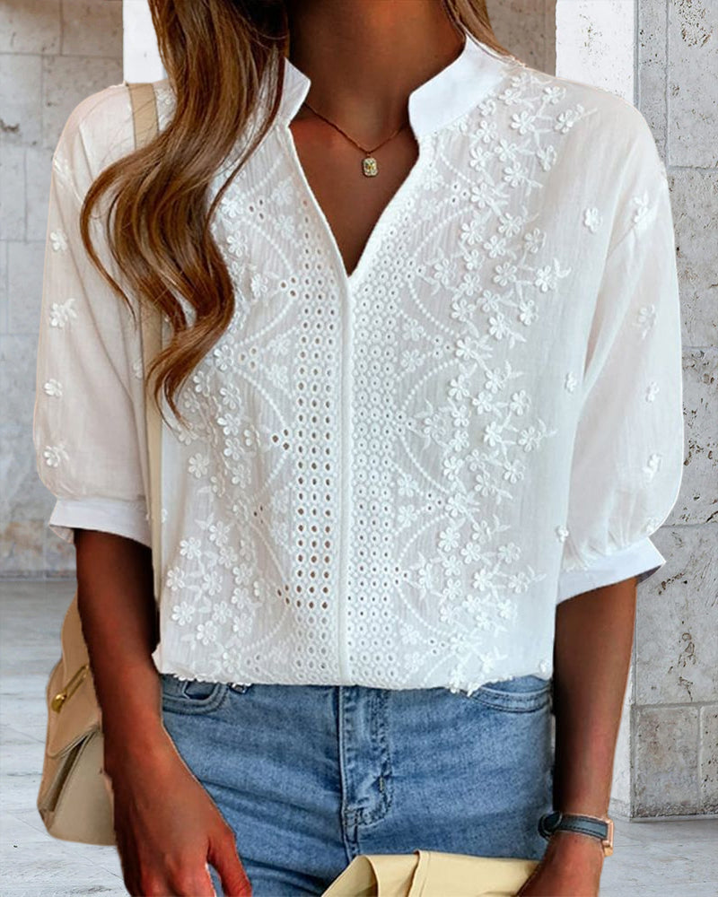 Yara | Chemise blanche à manches bouffantes