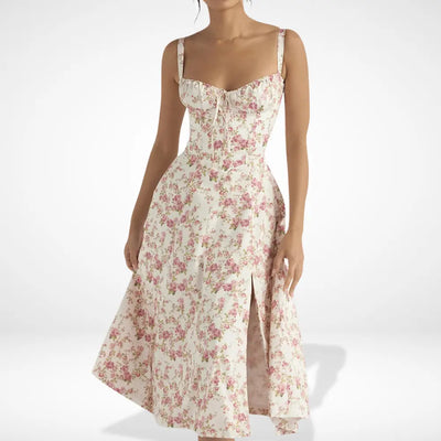 Robe d’été longue à fleurs fendues pour Femmes – Melanie