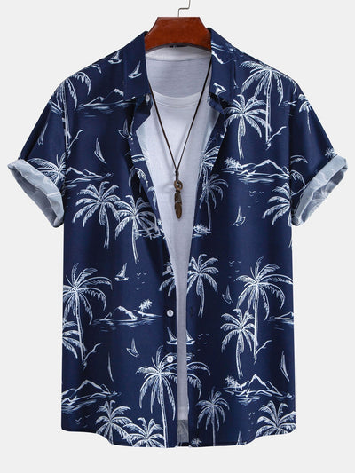 Ensemble Tropical : Chemise Palmiers & Short de Bain à Cordon