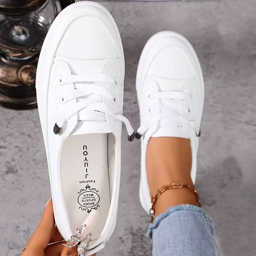 Morgane |  Chaussons confortables blancs 'Orthofit' avec semelle intérieure souple et respirante