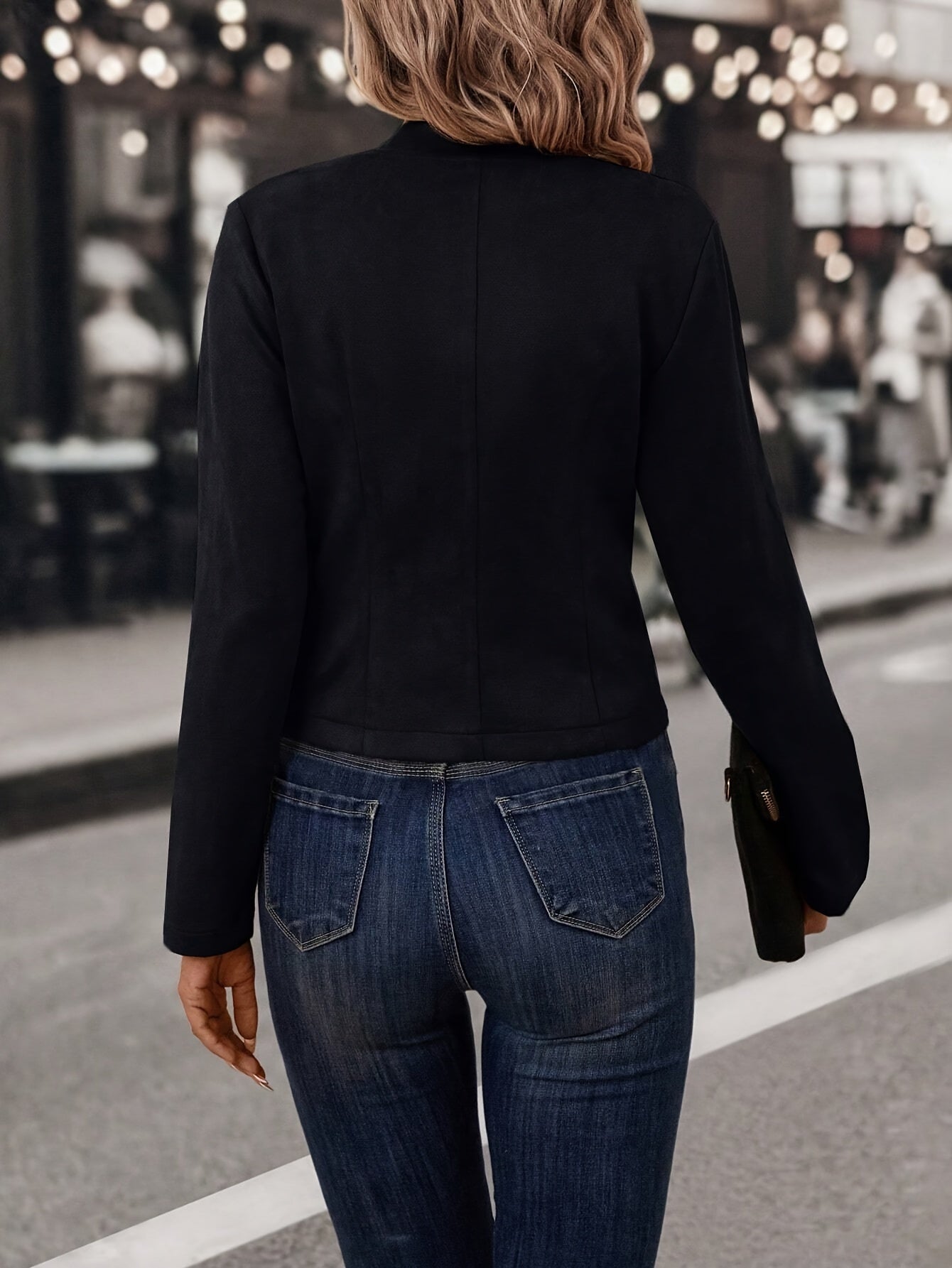 Doris - Chic Double-breasted Open Front Jacket for Women