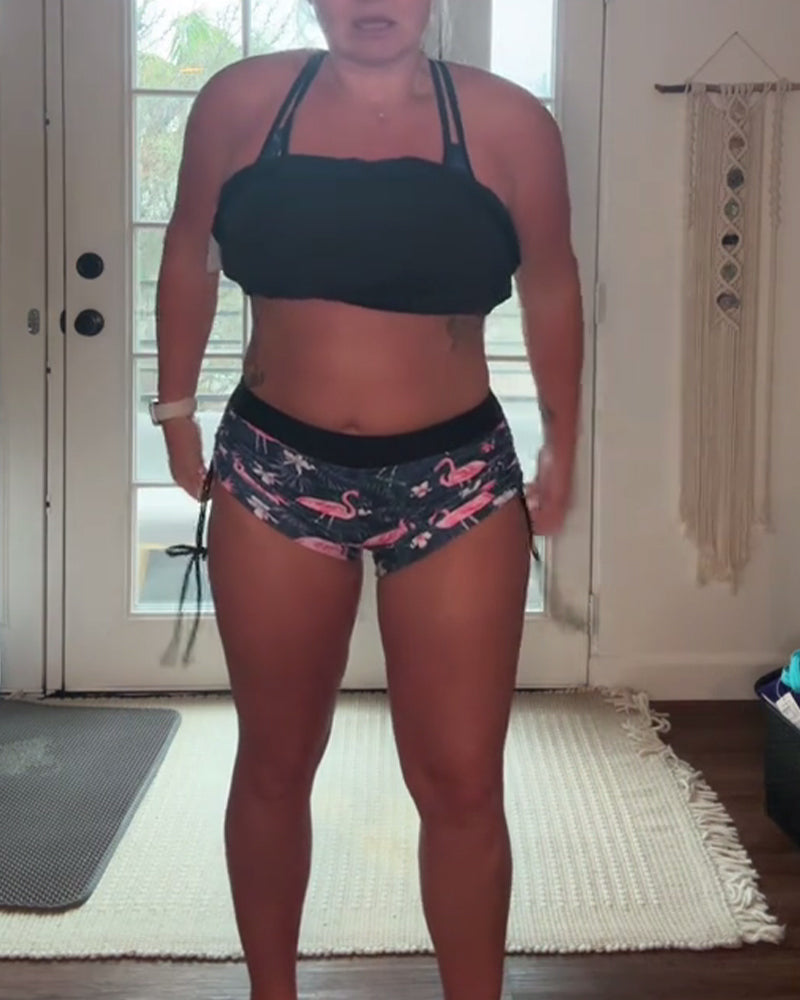 Maillot de bain – Imprimé flamant rose deux pièces