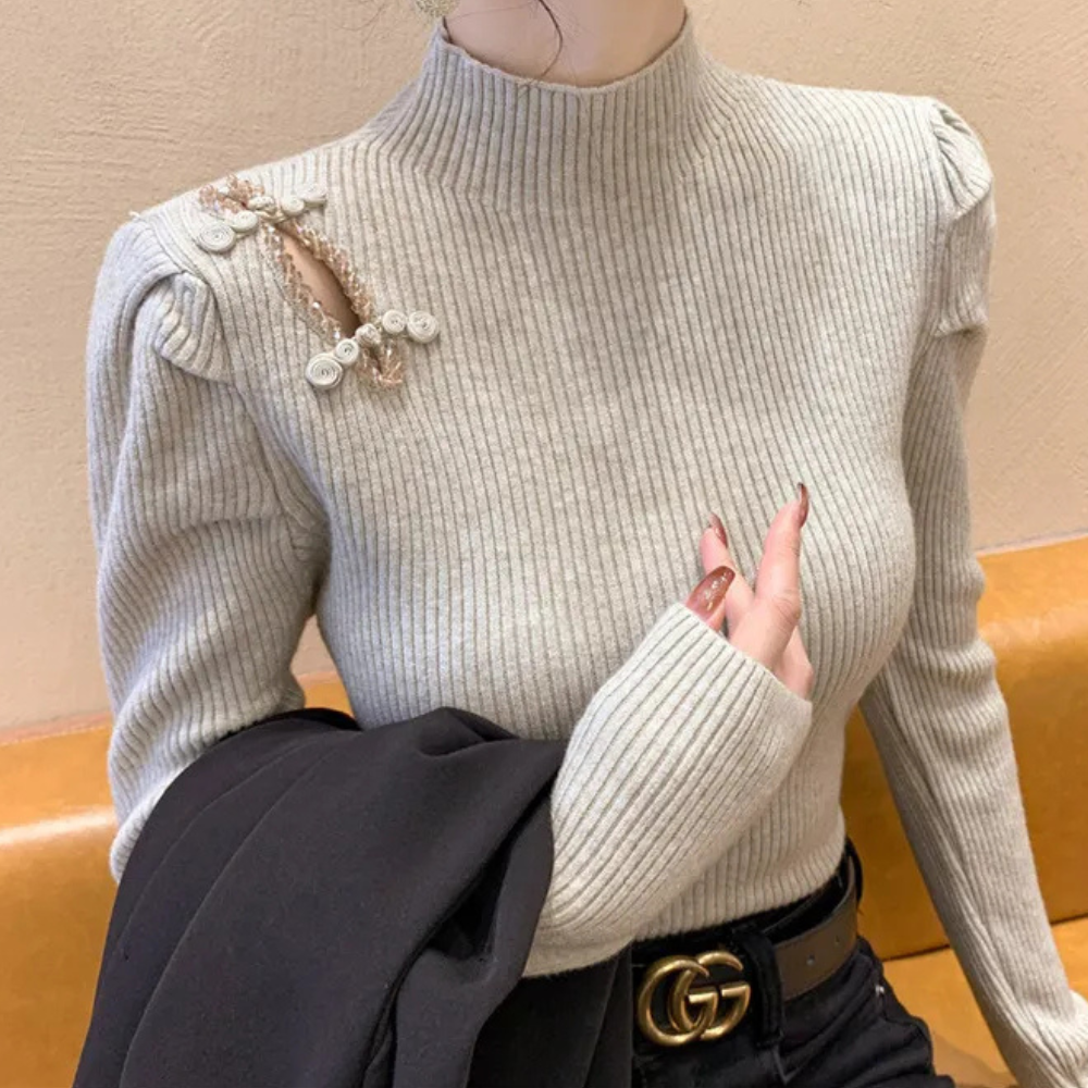 ELYSA - Pull Côtelé Précieux pour Femmes