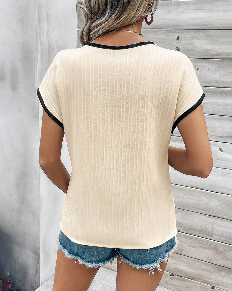 Blouse Dentelle Crochet Contraste
