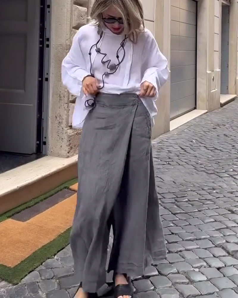 Pantalon Mode Urbaine Décontracté Jambe Large