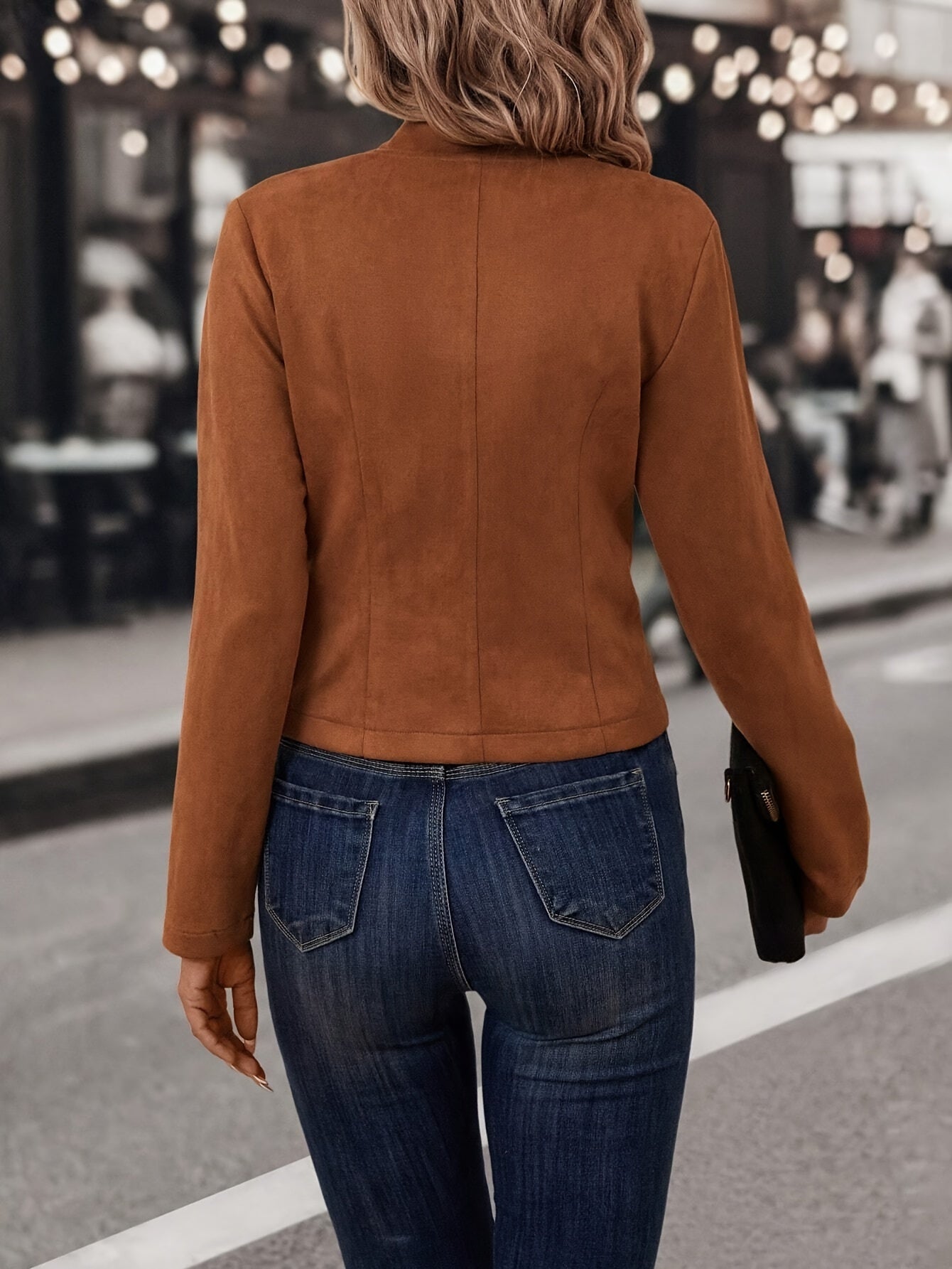 Doris - Chic Double-breasted Open Front Jacket for Women
