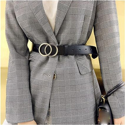Aria - Ceinture élégante en cuir pour dames avec boucle en O stylisée