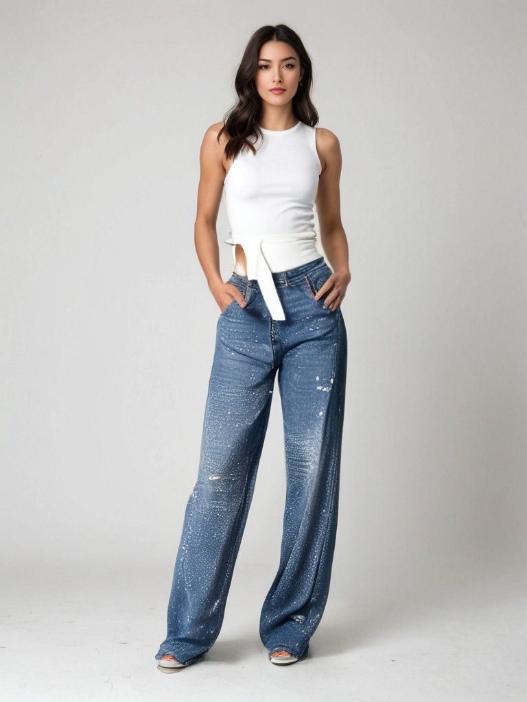Aubrey™ | Jean à Détails Scintillants
