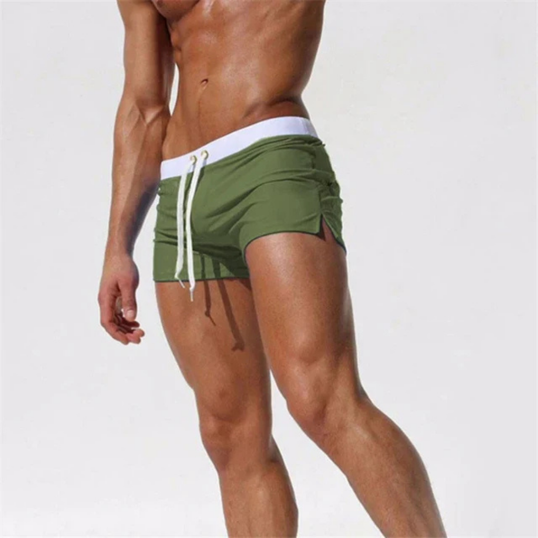 Short de bain homme – Coupe slim – Taille ajustable – Tissu respirant à séchage rapide