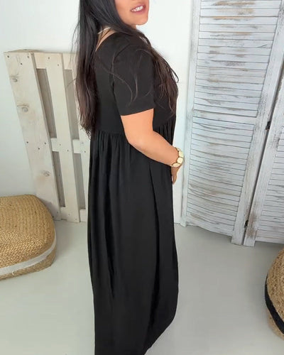 Robe Élégante Couleur Unie Ligne A
