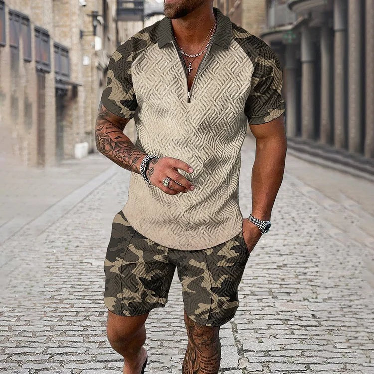 Ensemble polo et short camouflage