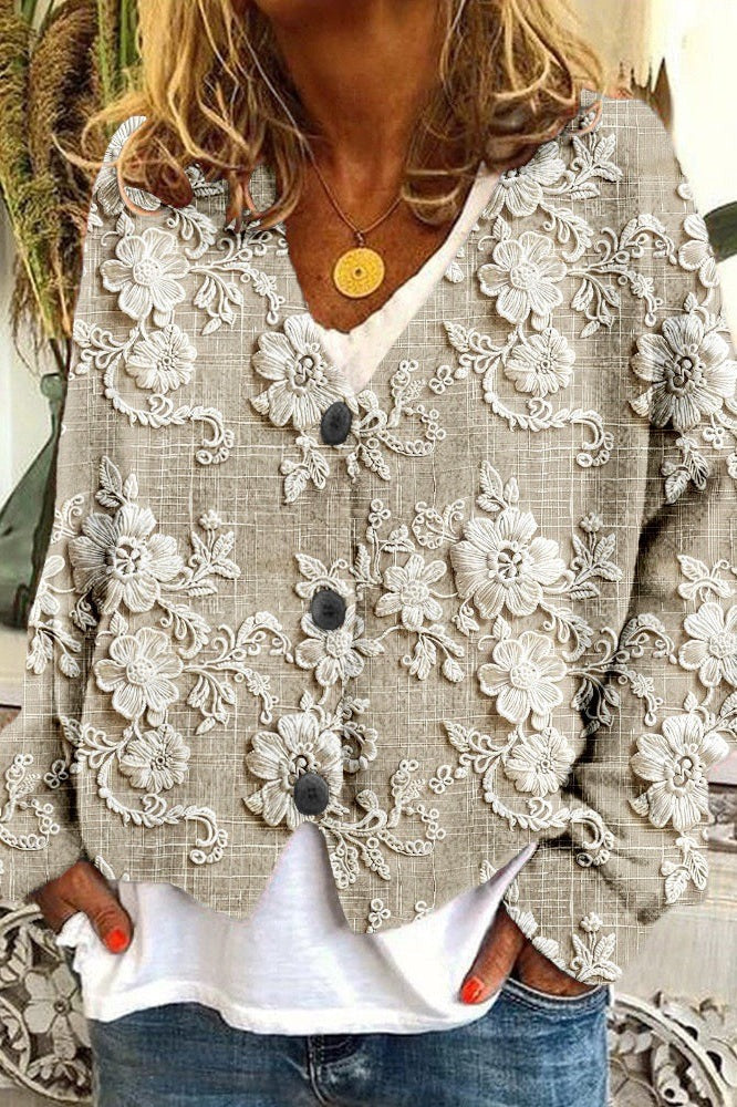 Cardigan avec fil pétale