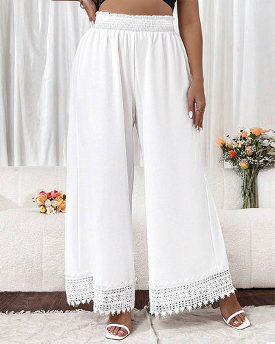 Pantalon Mode Dentelle Couture Jambe Large