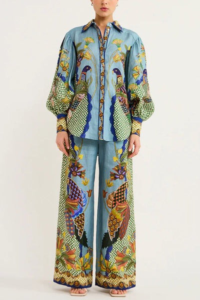 Ensemble à imprimé unique et ensoleillé satin