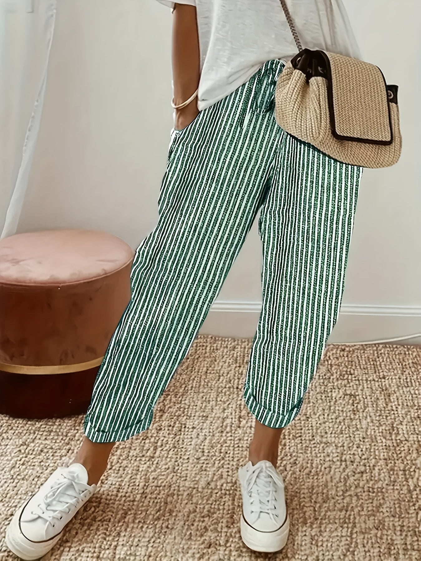 Elena™ - Pantalon large à rayures
