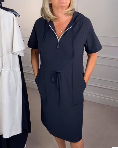 Robe À Capuche Et Demi-Fermeture Éclair Sportive