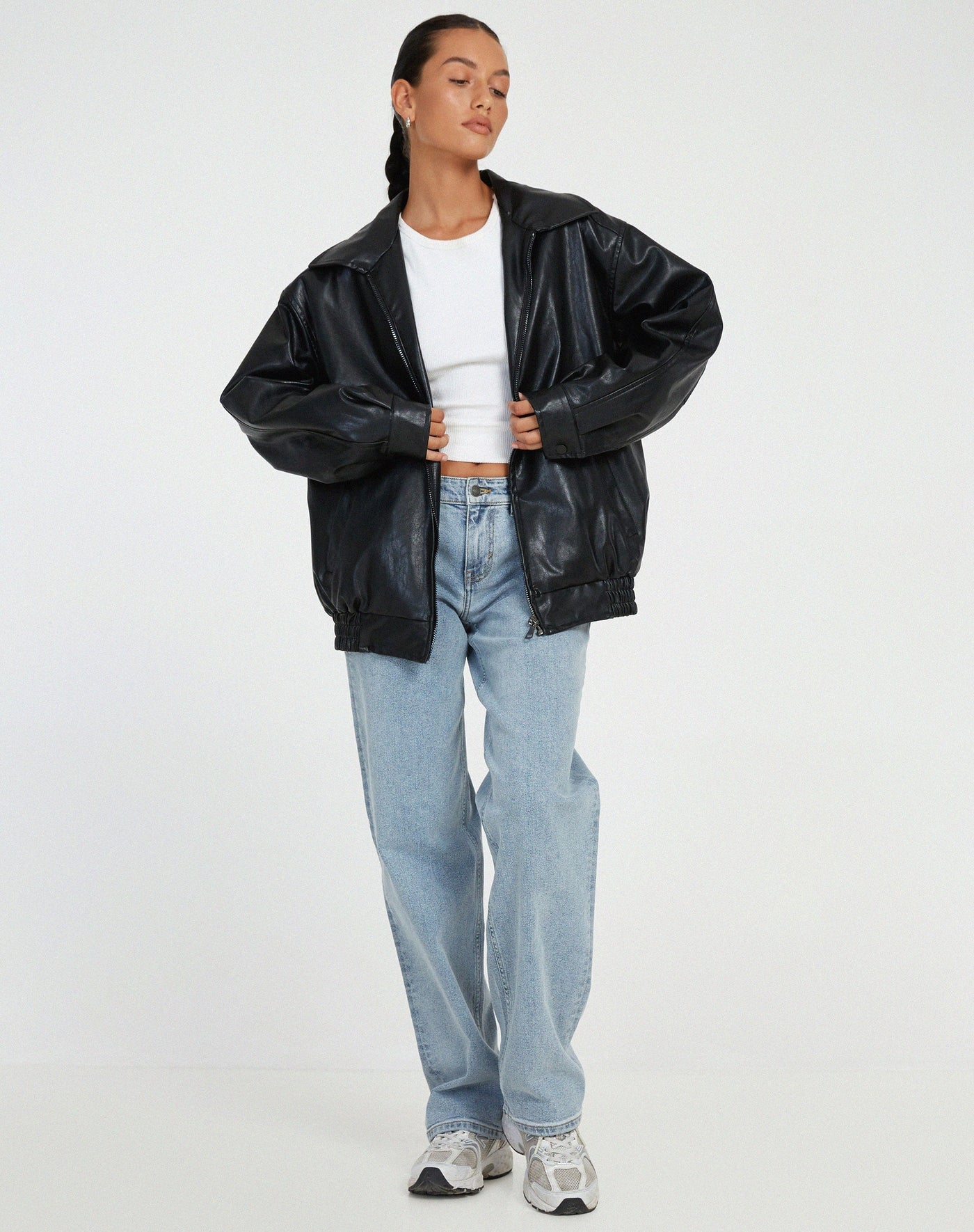 Veste Oversize en Simili Cuir | Style Décontracté | Veste Polyvalente