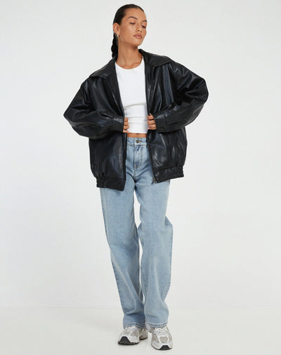 Veste Oversize en Simili Cuir | Style Décontracté | Veste Polyvalente