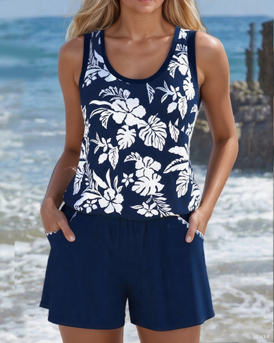 Maillot de bain Deux Pièces Style Vacances Décontracté