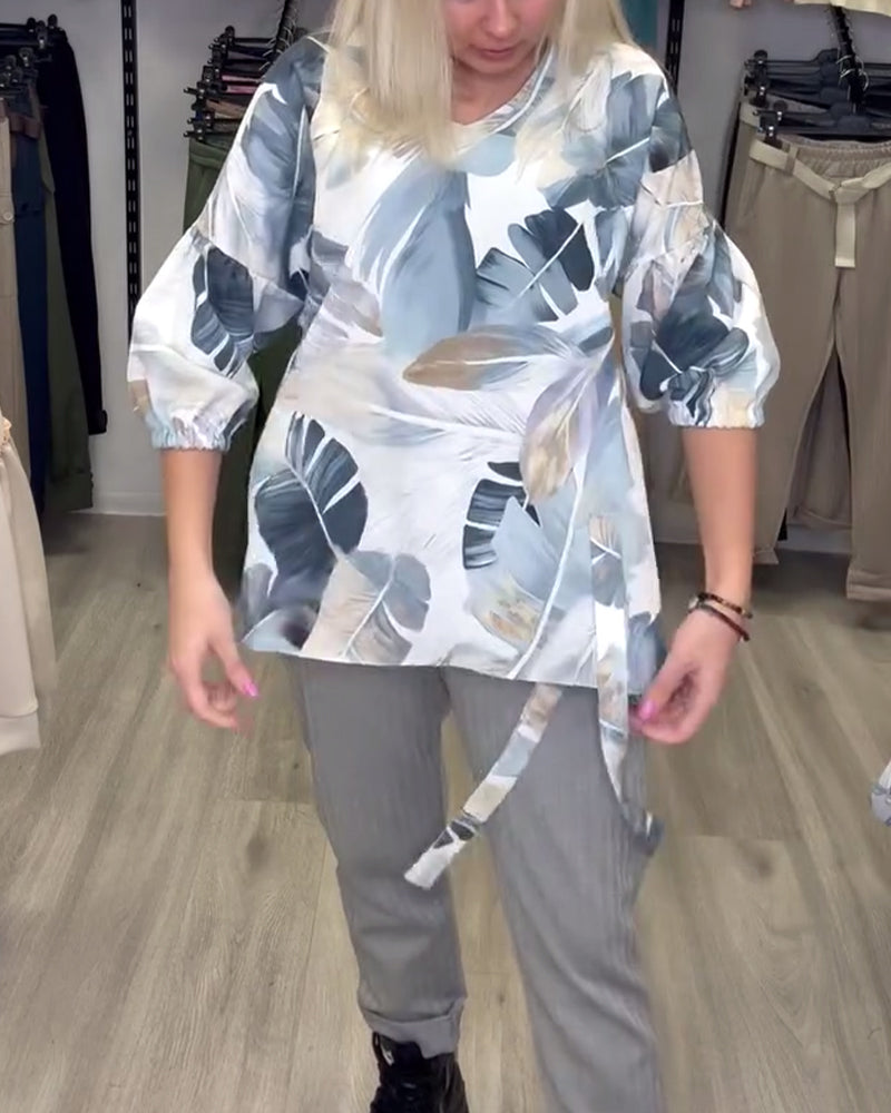 Blouse V-Neck Décontractée Mode