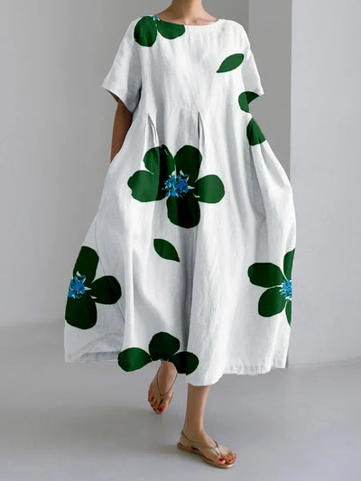 Morgane™ | Caterina robe d'été longue avec fleurs vives et confort doux pour journées ensoleillées