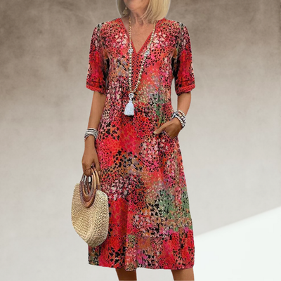 Morgane™ | Robe Midi Vibrante