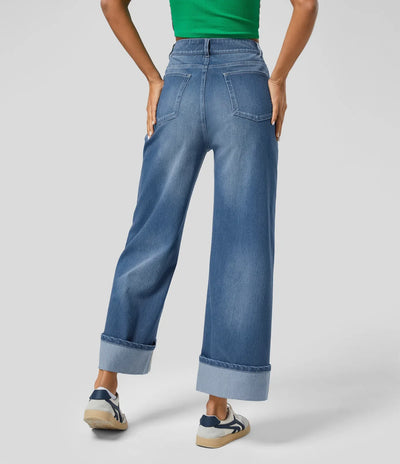 Louise™ | Jean Taille Haute à Revers