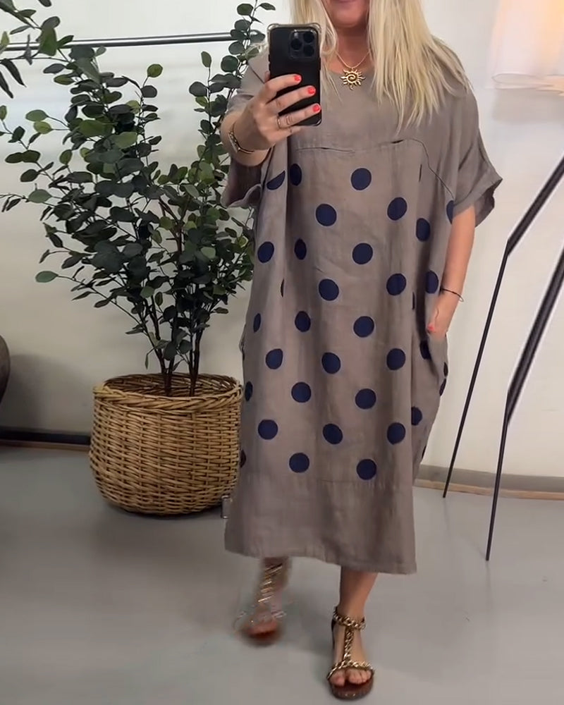 Robe Lâche Décontracté Imprimé À Pois