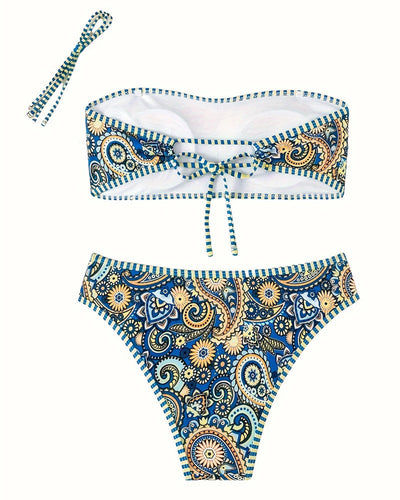 Maillot de Bain Deux Pièces Style Ethnique Imprimé