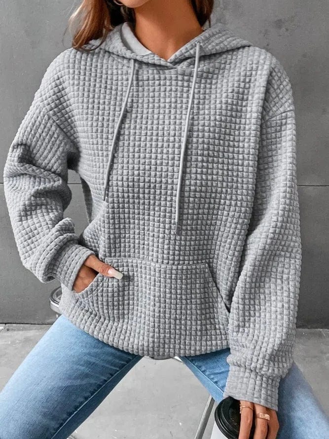 Sweat à Capuche Texturé | Confort Quotidien | Design Quadrillé