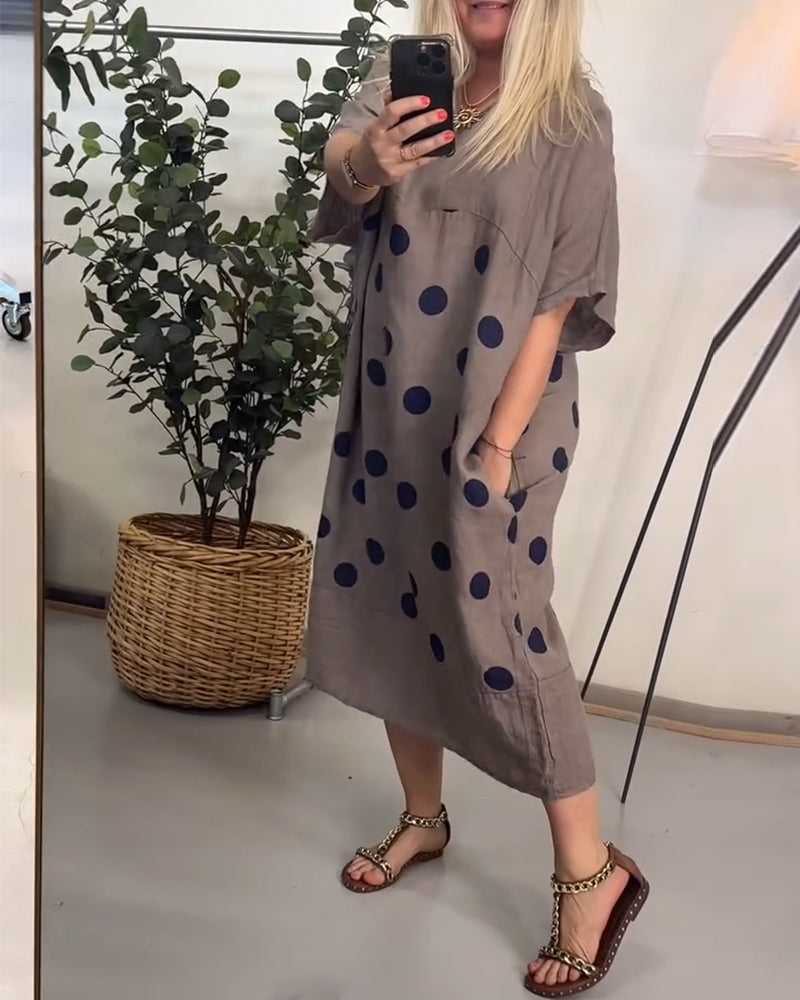 Robe Lâche Décontracté Imprimé À Pois