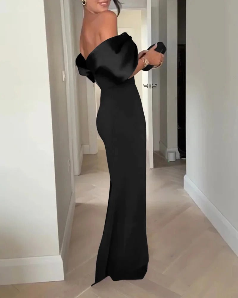 Robe de soirée élégante à épaules dénudées