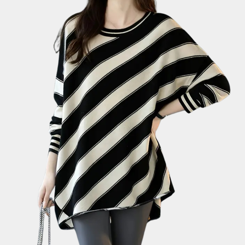 IZZIE - Pull Rayé Sophistiqué pour Femmes