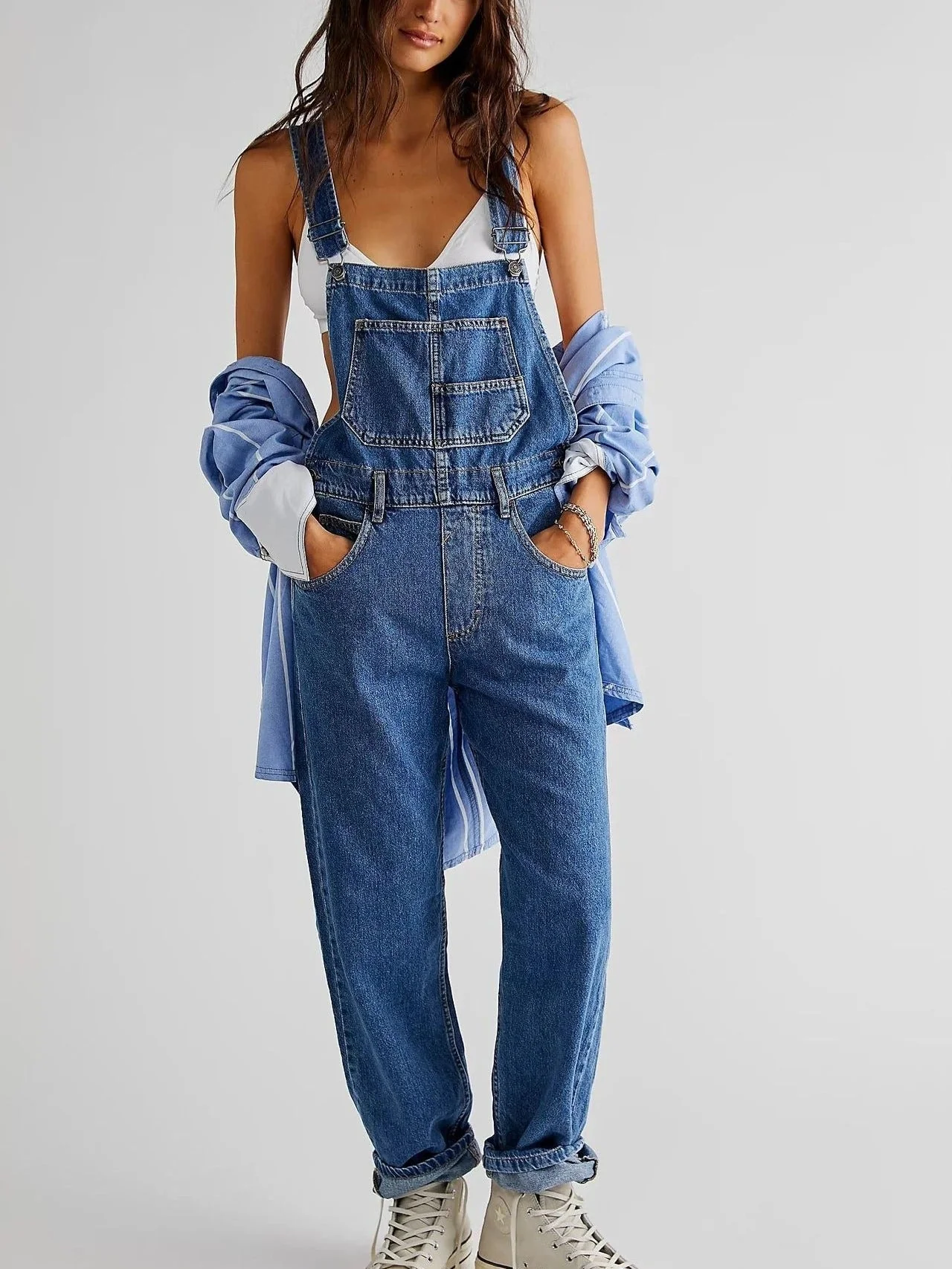Salopette en denim - Coupe décontractée au toucher vintage