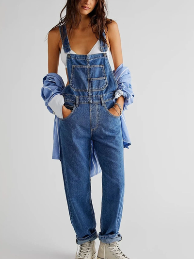 Salopette en denim - Coupe décontractée au toucher vintage