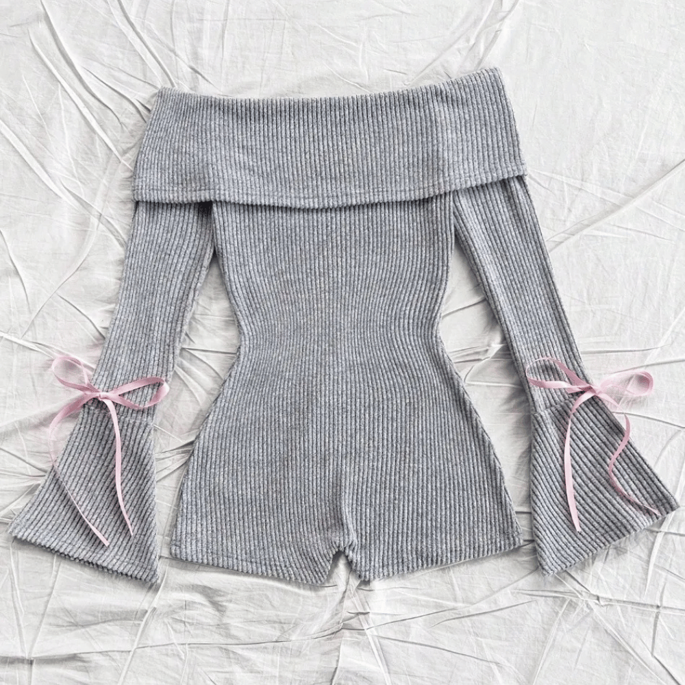 GEORGIANA - Rompers à Épaules Dégagées à Manches Longues pour Femmes