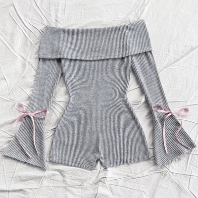 GEORGIANA - Rompers à Épaules Dégagées à Manches Longues pour Femmes