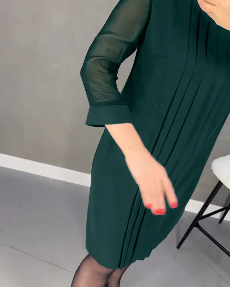 Elize™ | Robe plissée en tissu tricoté