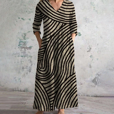 Ayla | Robe rayée vintage chic
