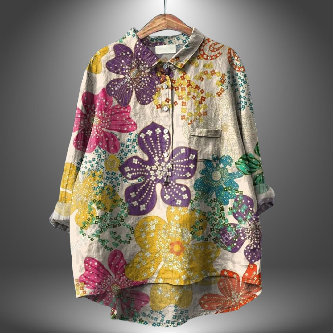 Chemise fleurie artisanale pour femme