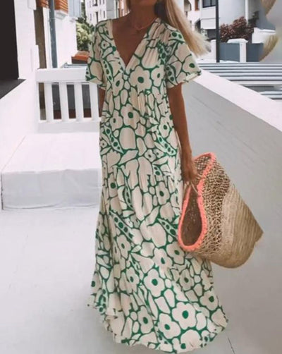 ESTER – Robe Longue à Manches Courtes