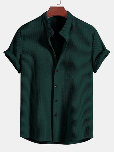 James | Chemise Muscle Fit avec col montant côtelé
