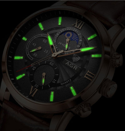 Montre Quartz de Luxe avec Bracelet en Cuir